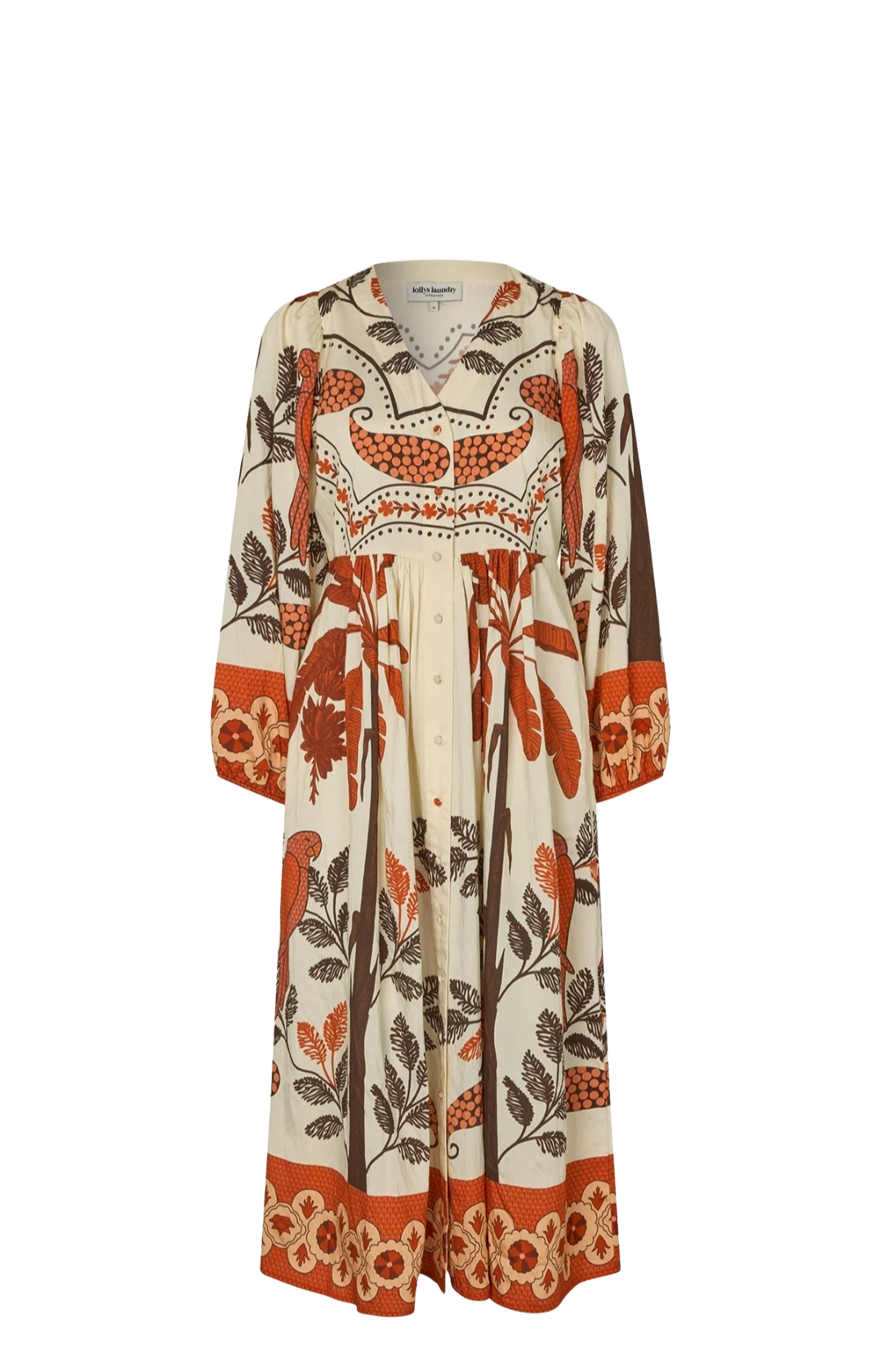 Vestido Midi Estampado Loro