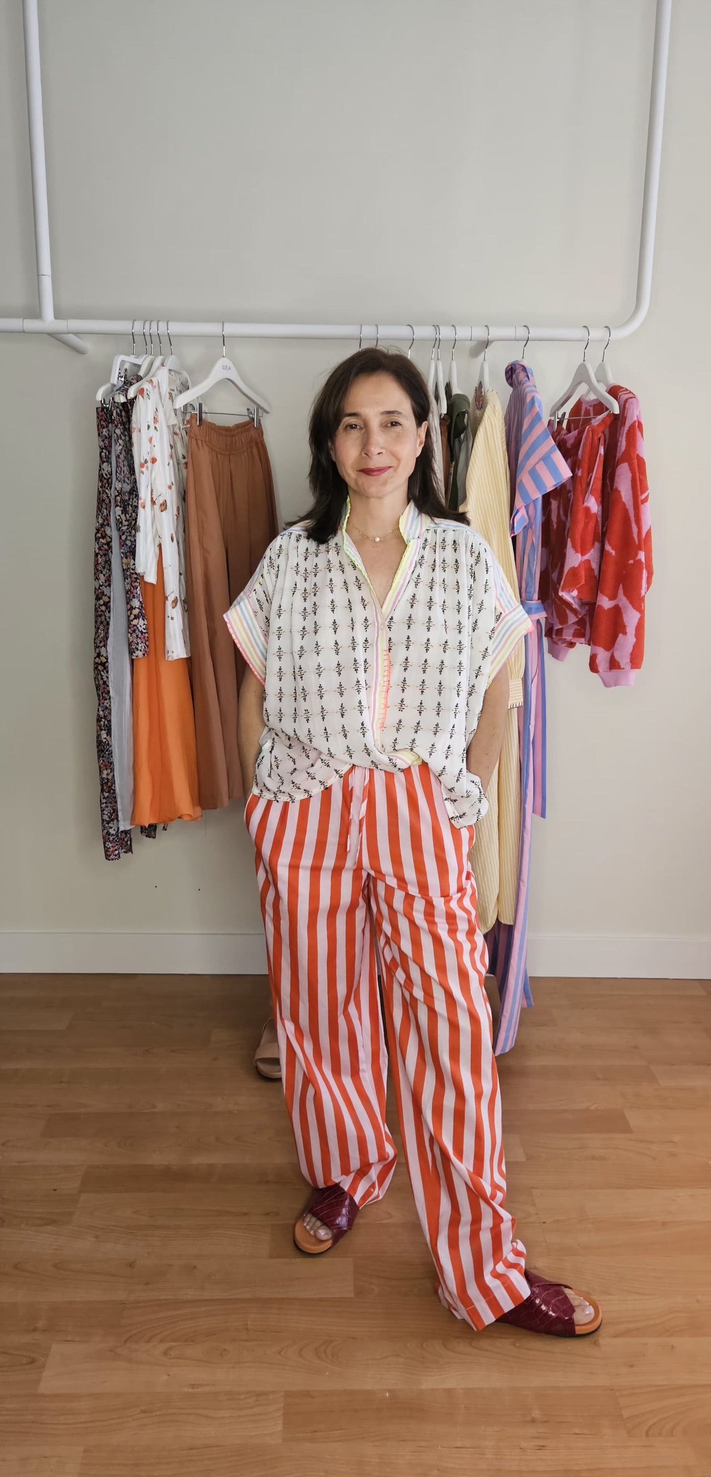 Pantalón Rayas Naranja