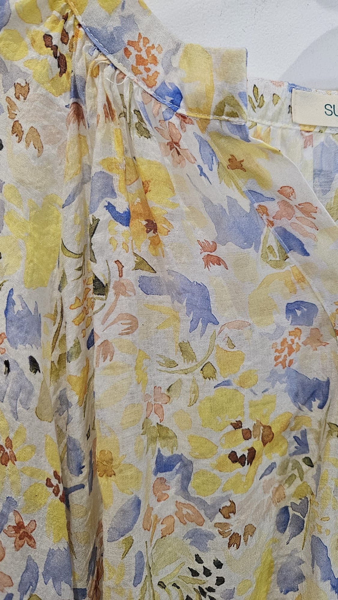 Blusa Estampado Floral Amarillo y Azul