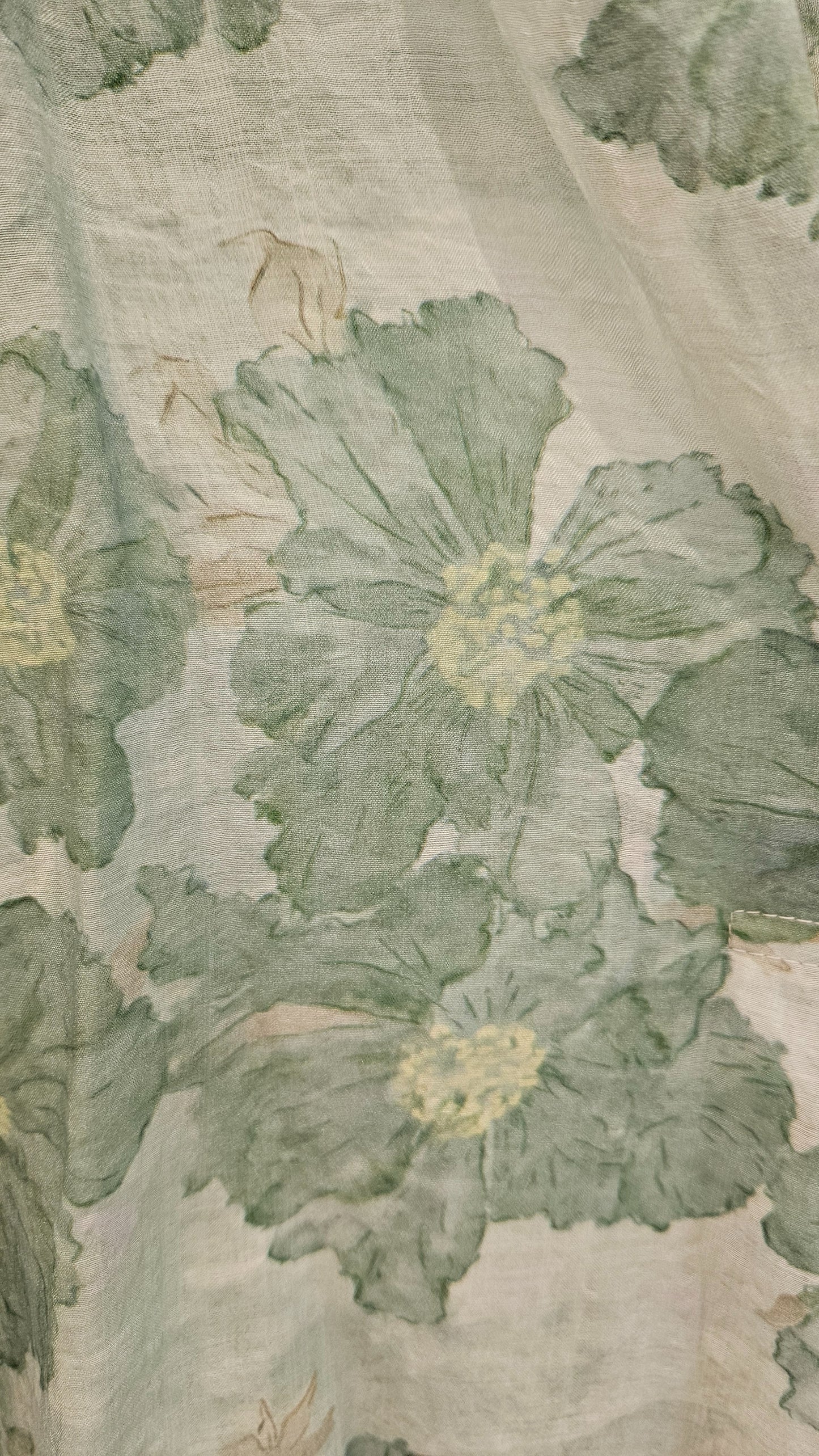Camisa Estampado Flores Verdes