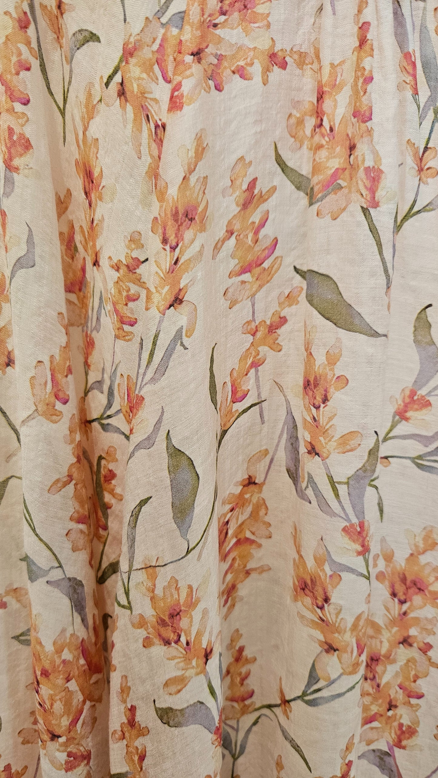 Blusa Estampado Flores Mandarina