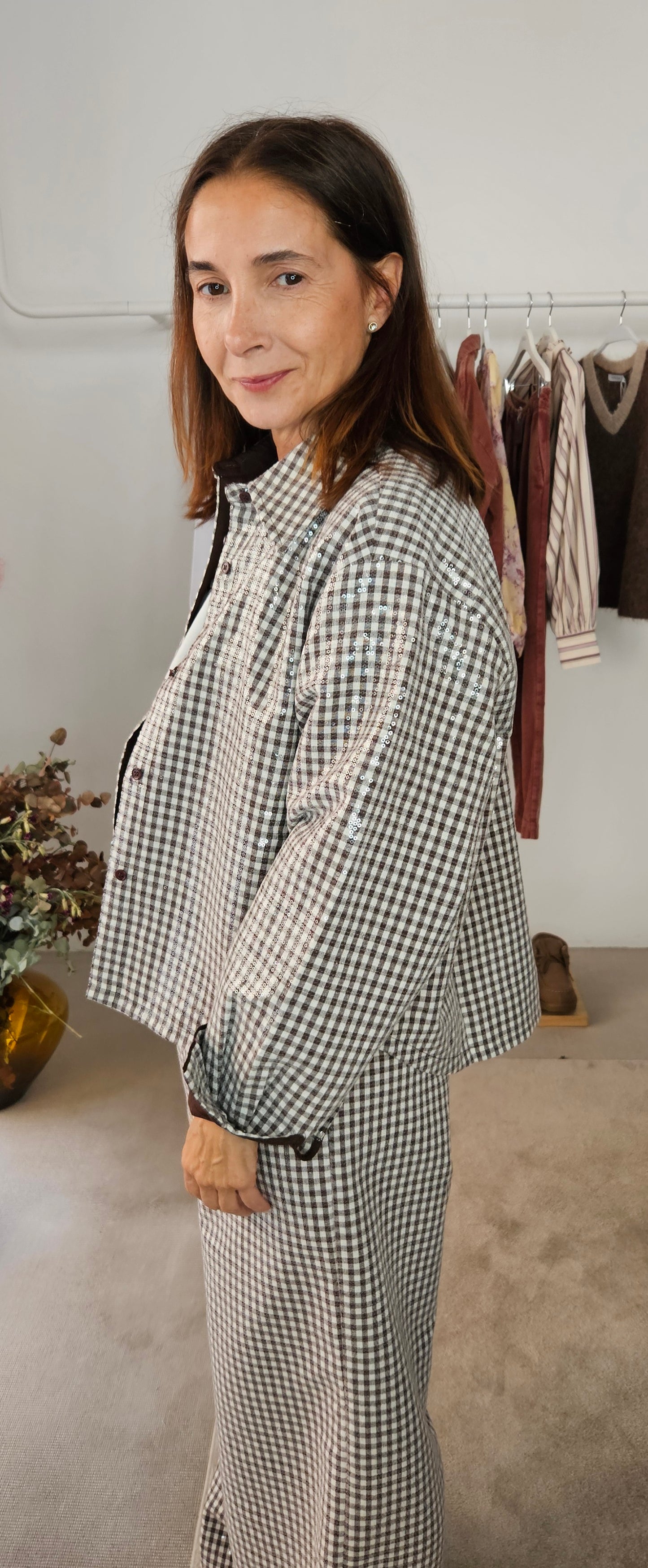 Camisa Lentejuelas Vichy