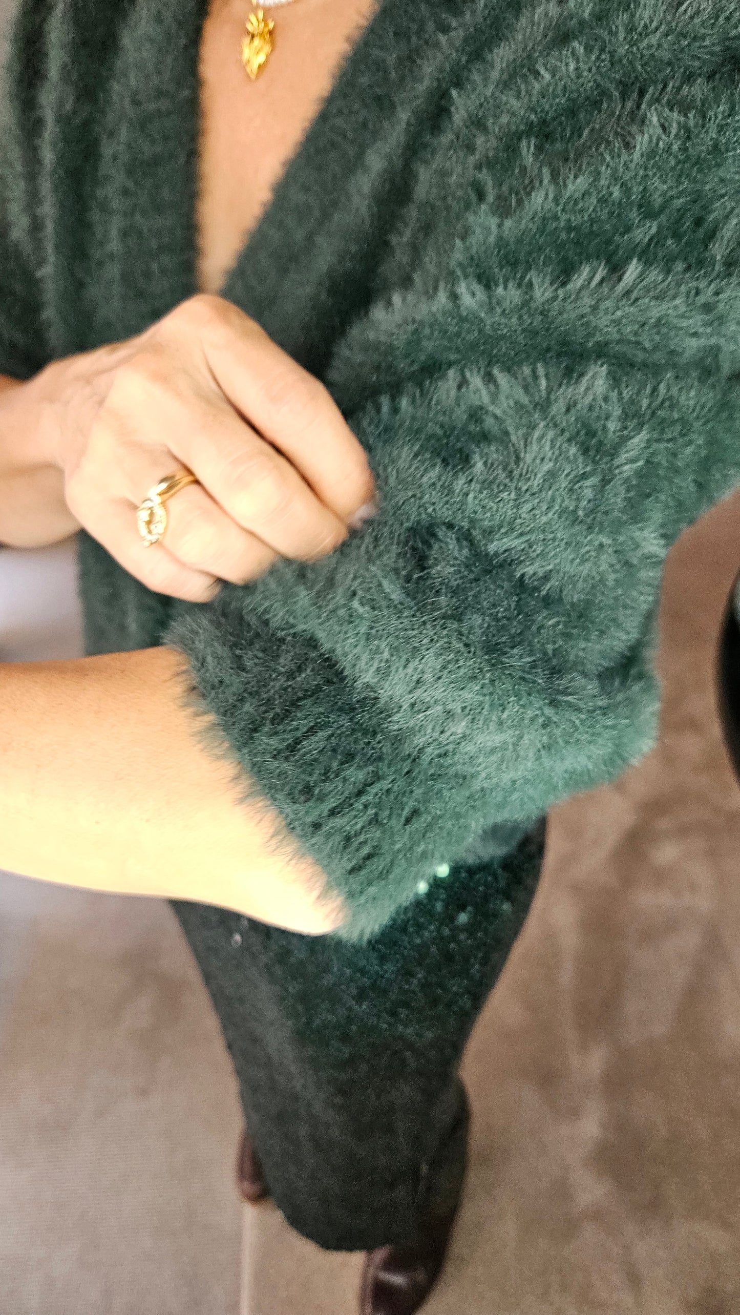 Cardigan Verde Botones Joya