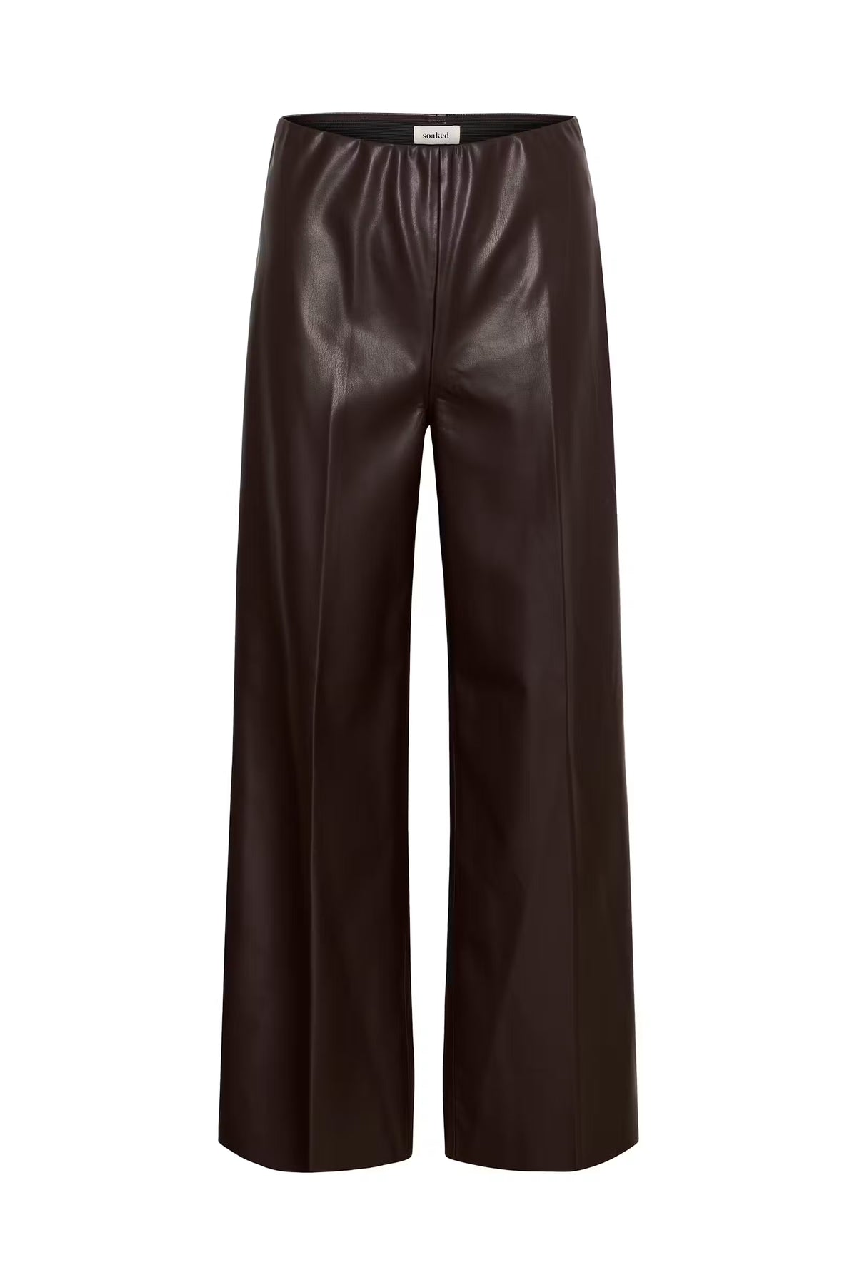 Pantalón Ancho Efecto Piel Chocolate