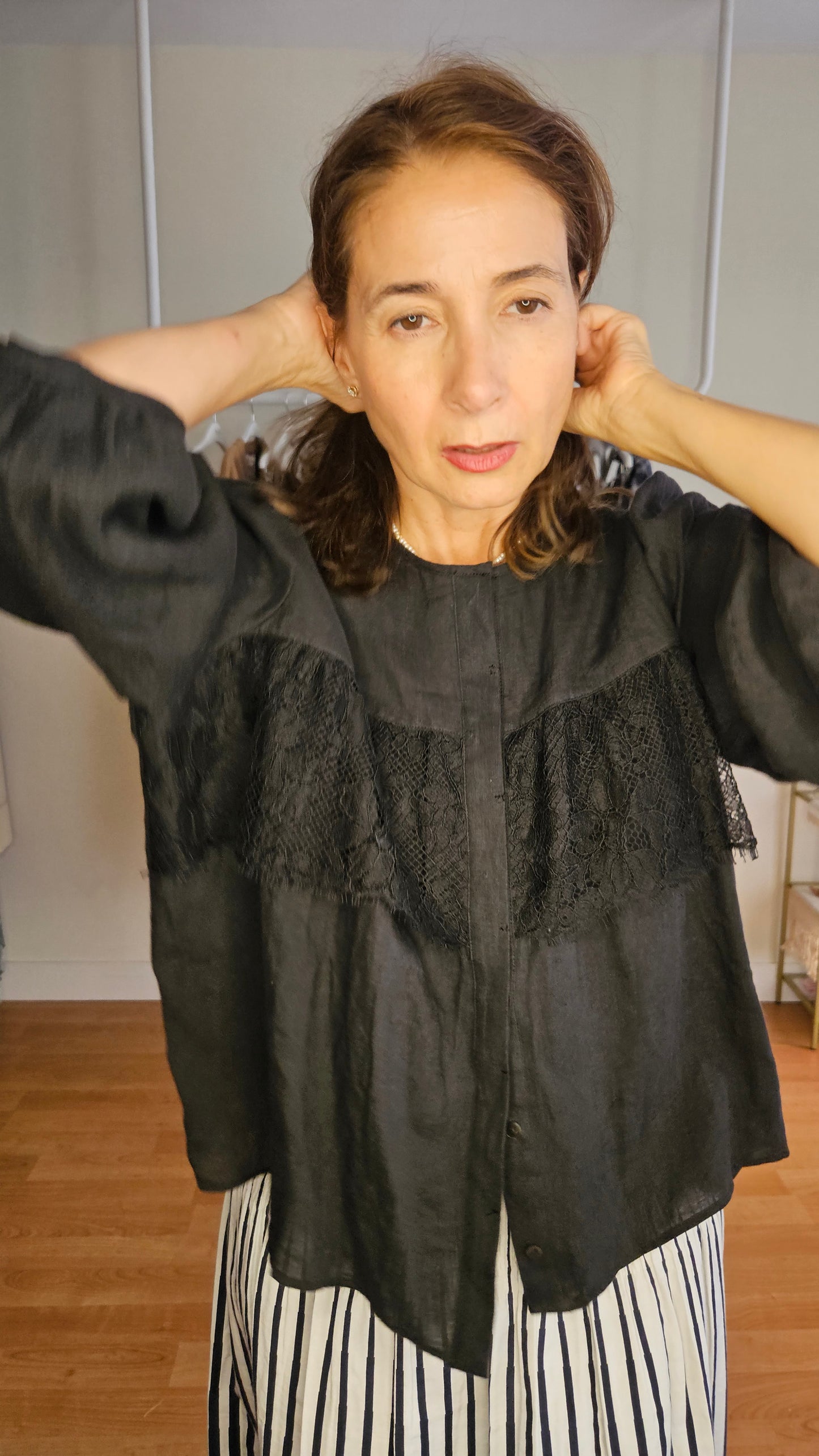 Camisa Lino Negra Japón