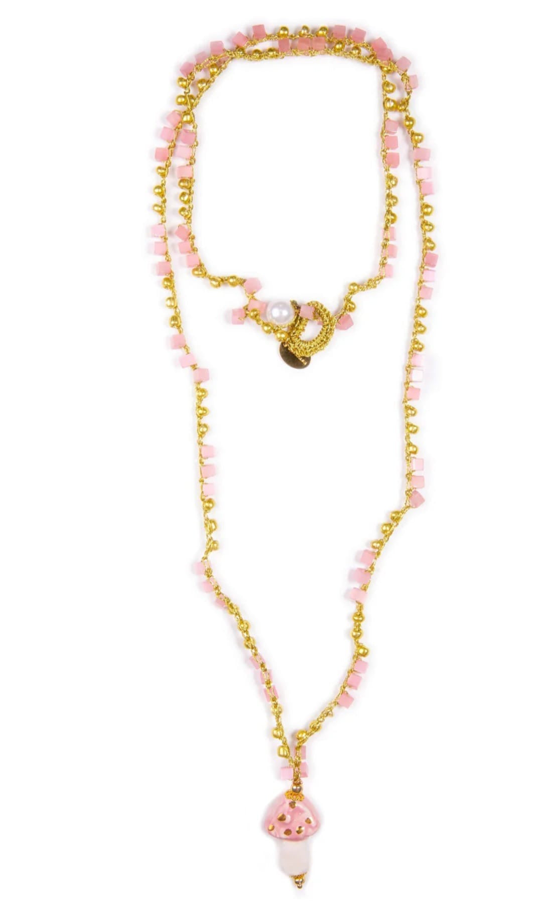 Collar Largo de cerámica Funghi Rosa