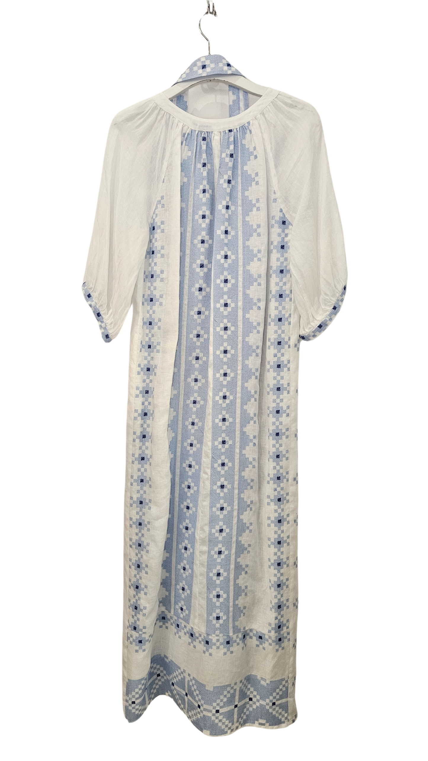 Vestido Mangas Cruz Azul