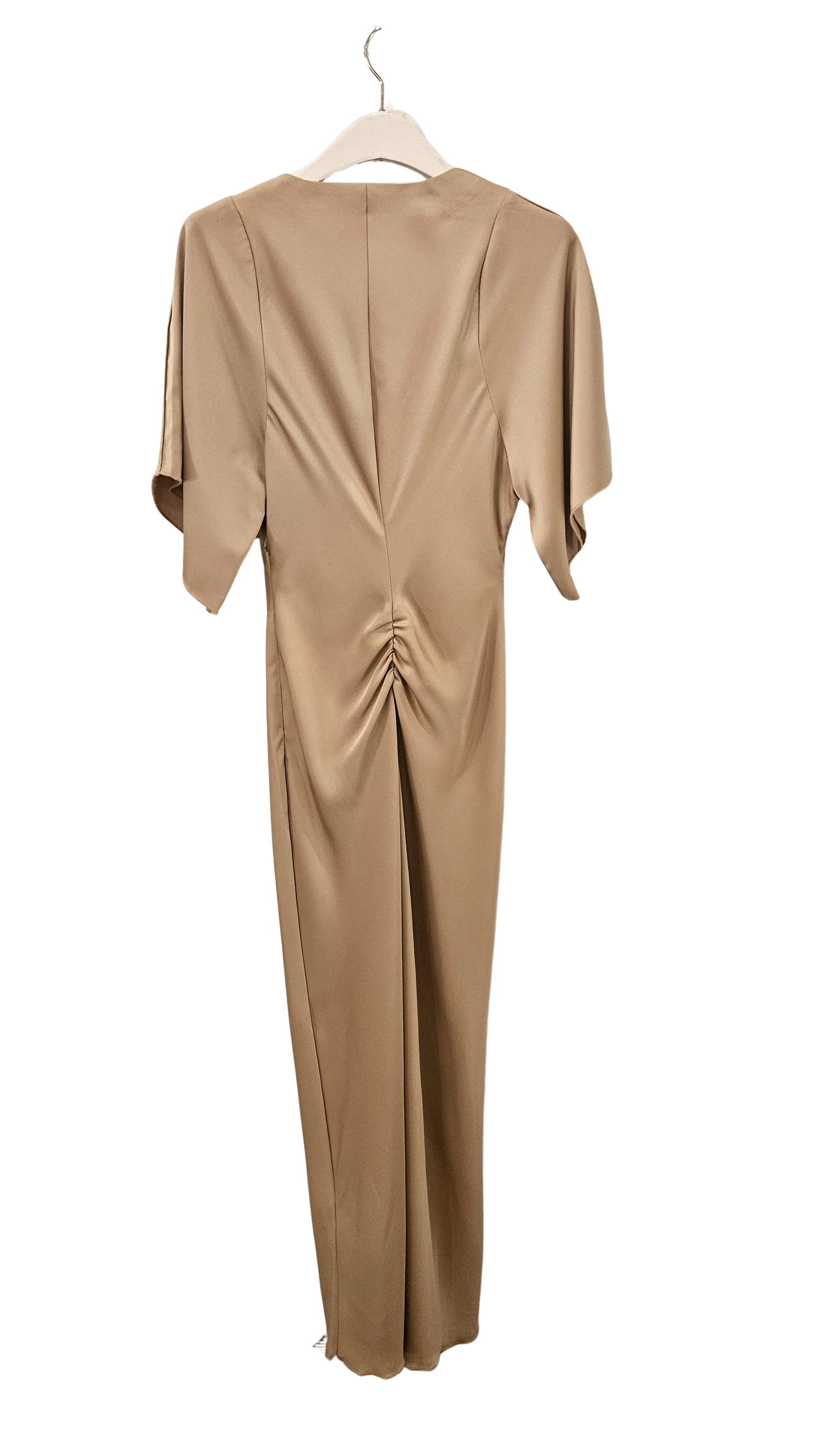 Vestido Satinado Beige