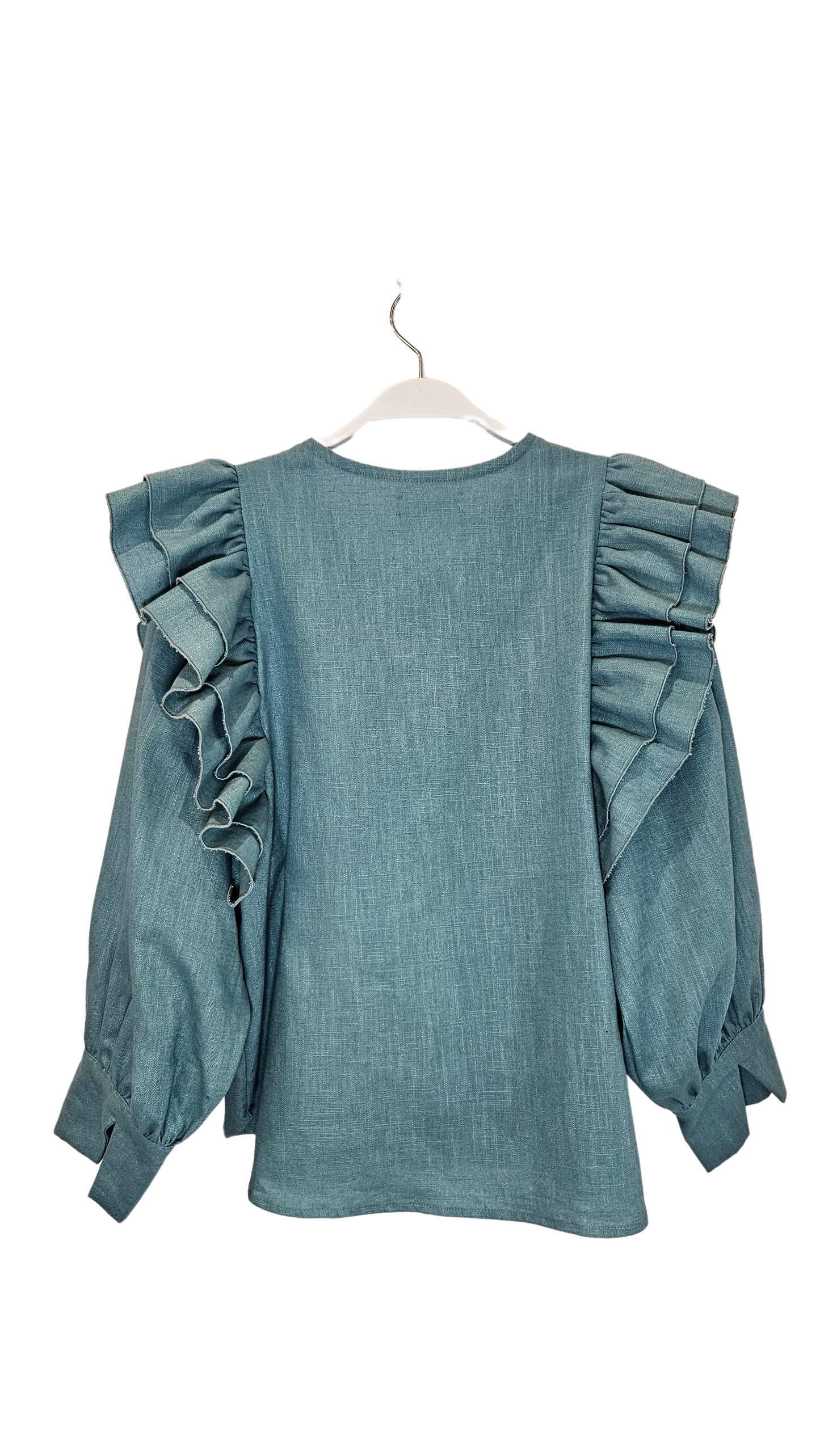 Camisa Lucía Turquesa Lino Orgánico Suela