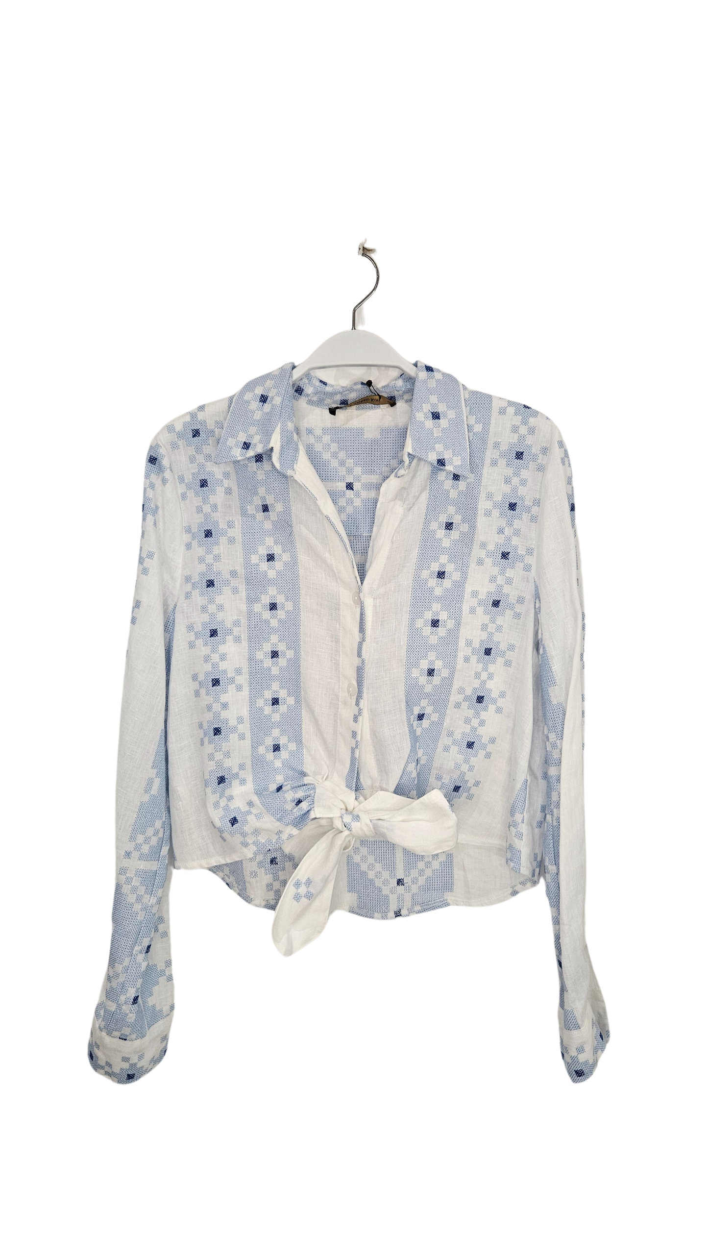 Camisa Bordados Azul