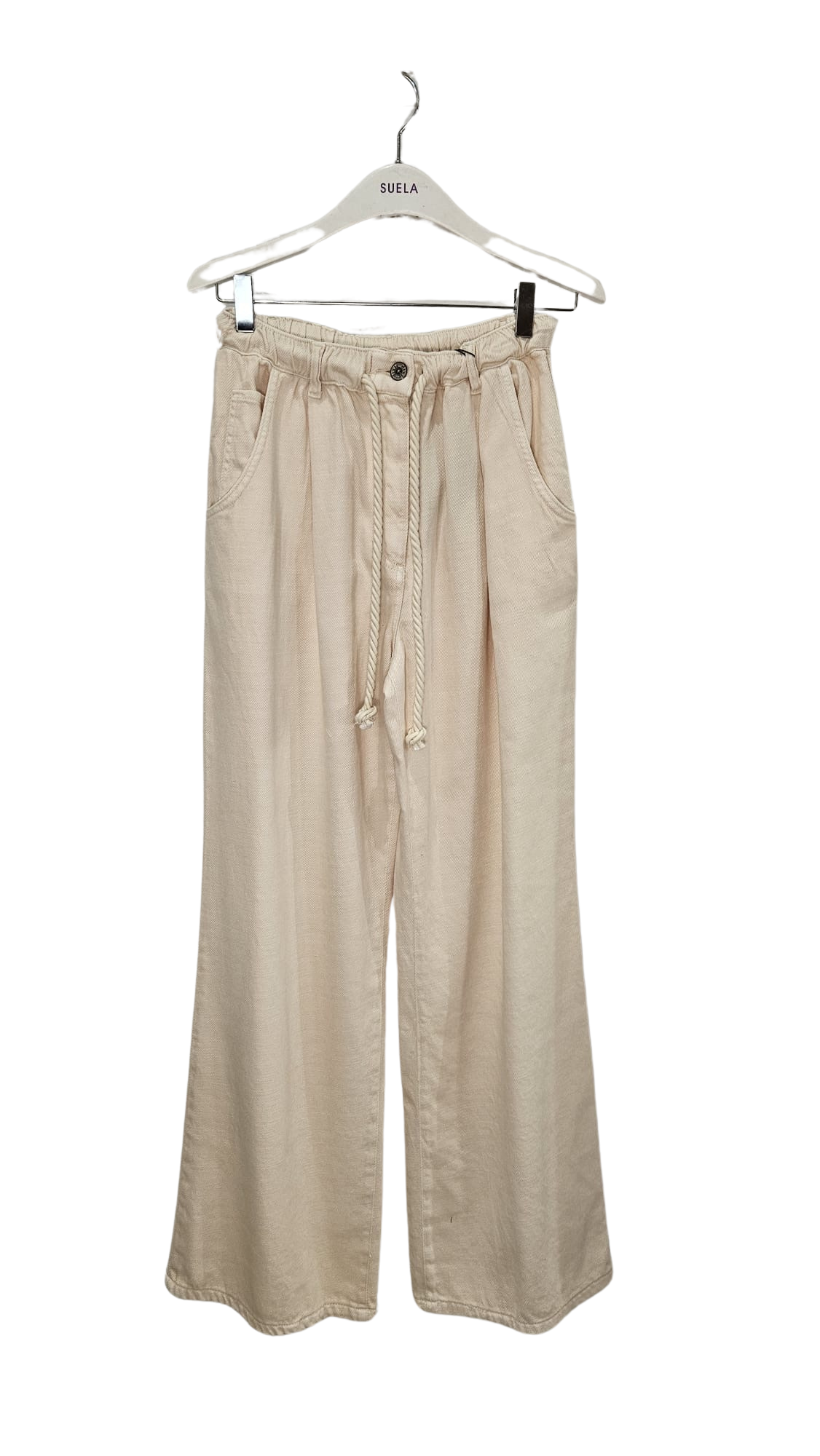 Pantalón denim beige