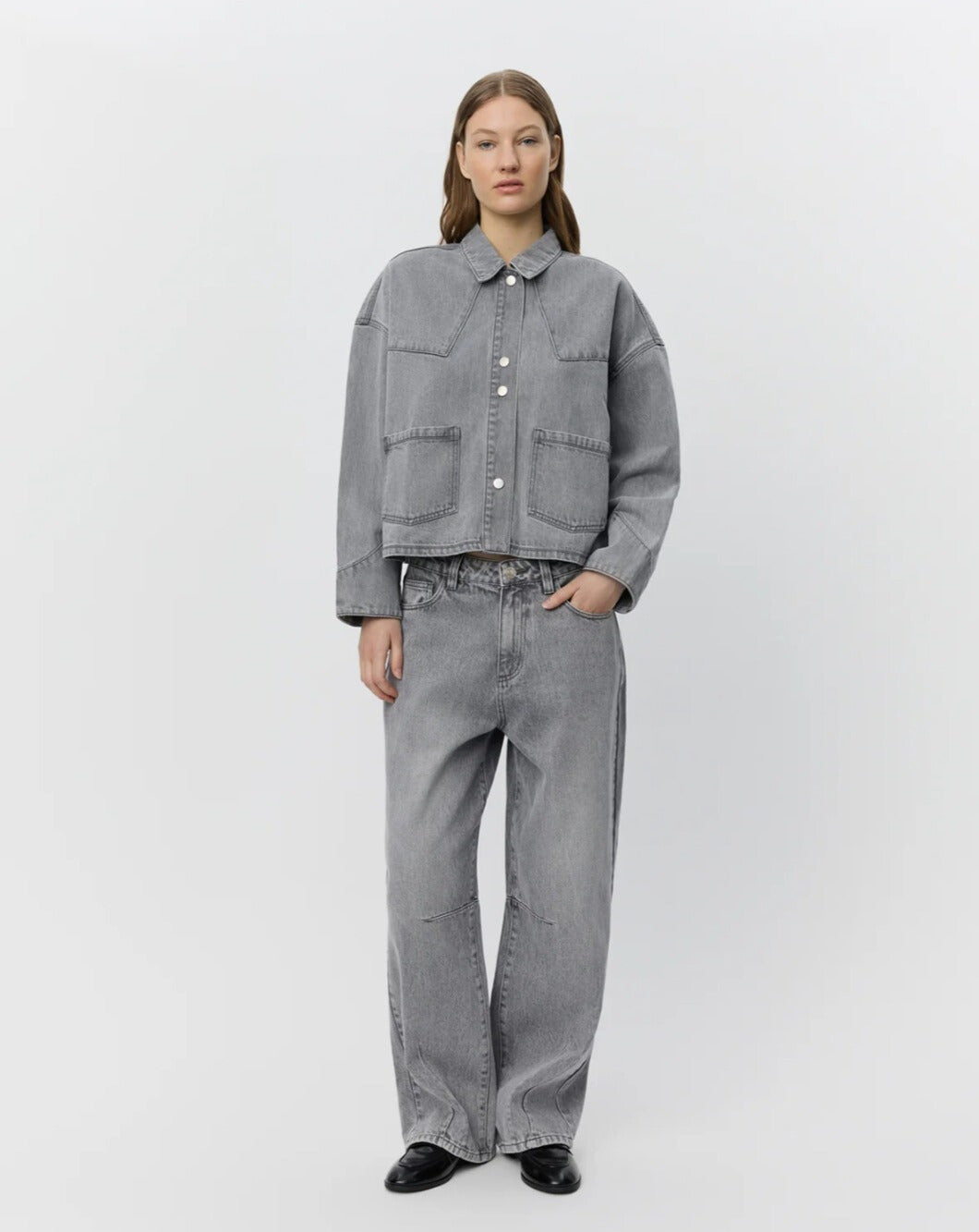 Cazadora Denim Gris
