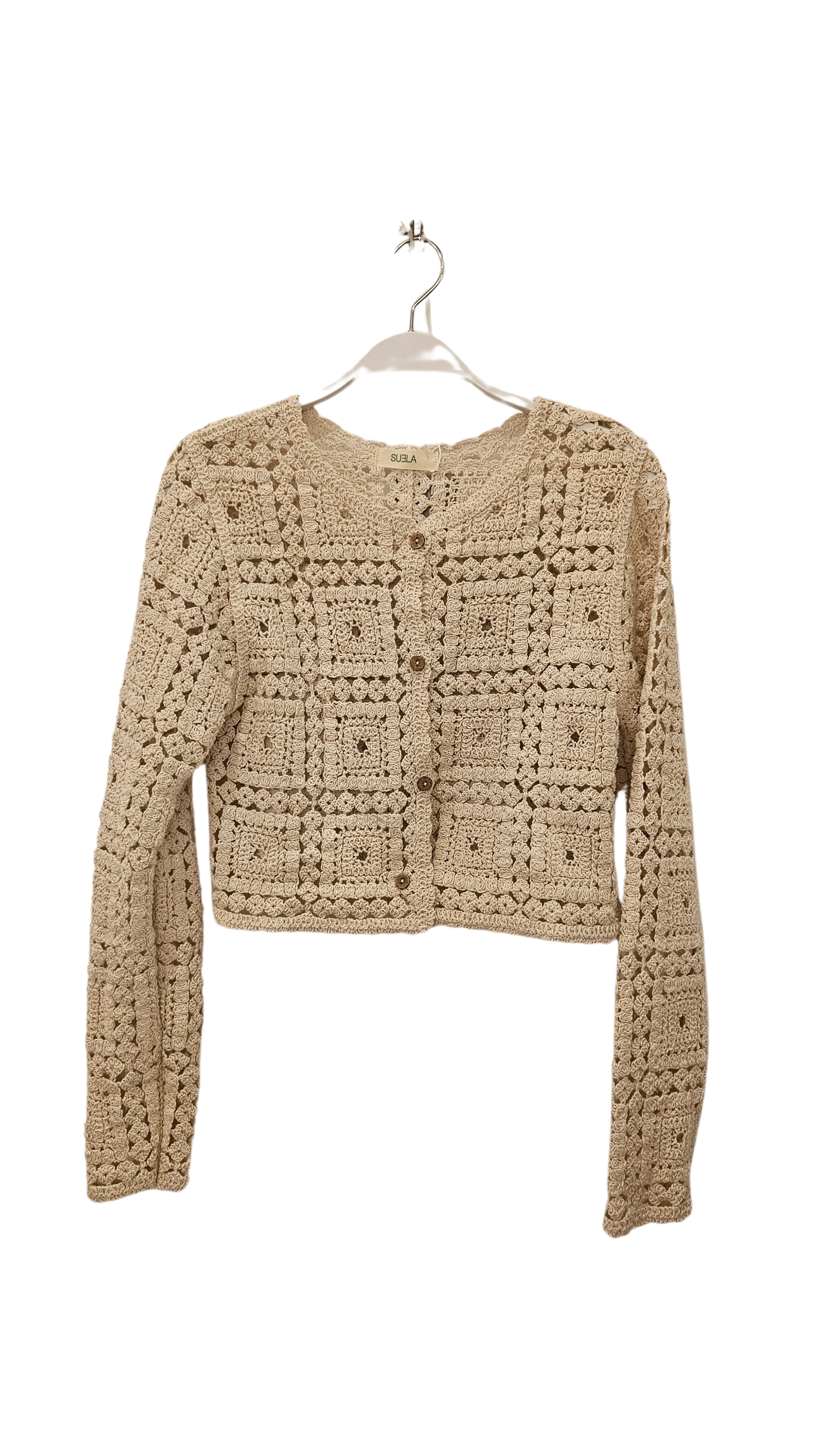 Chaqueta Crochet Beige