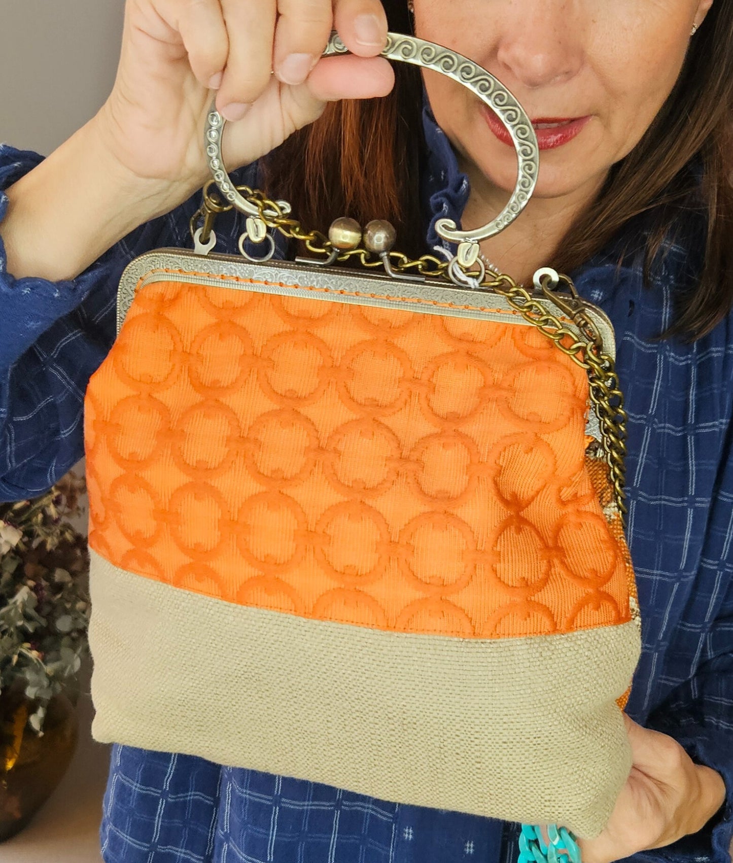 Bolso Estampado Calabaza y Beige