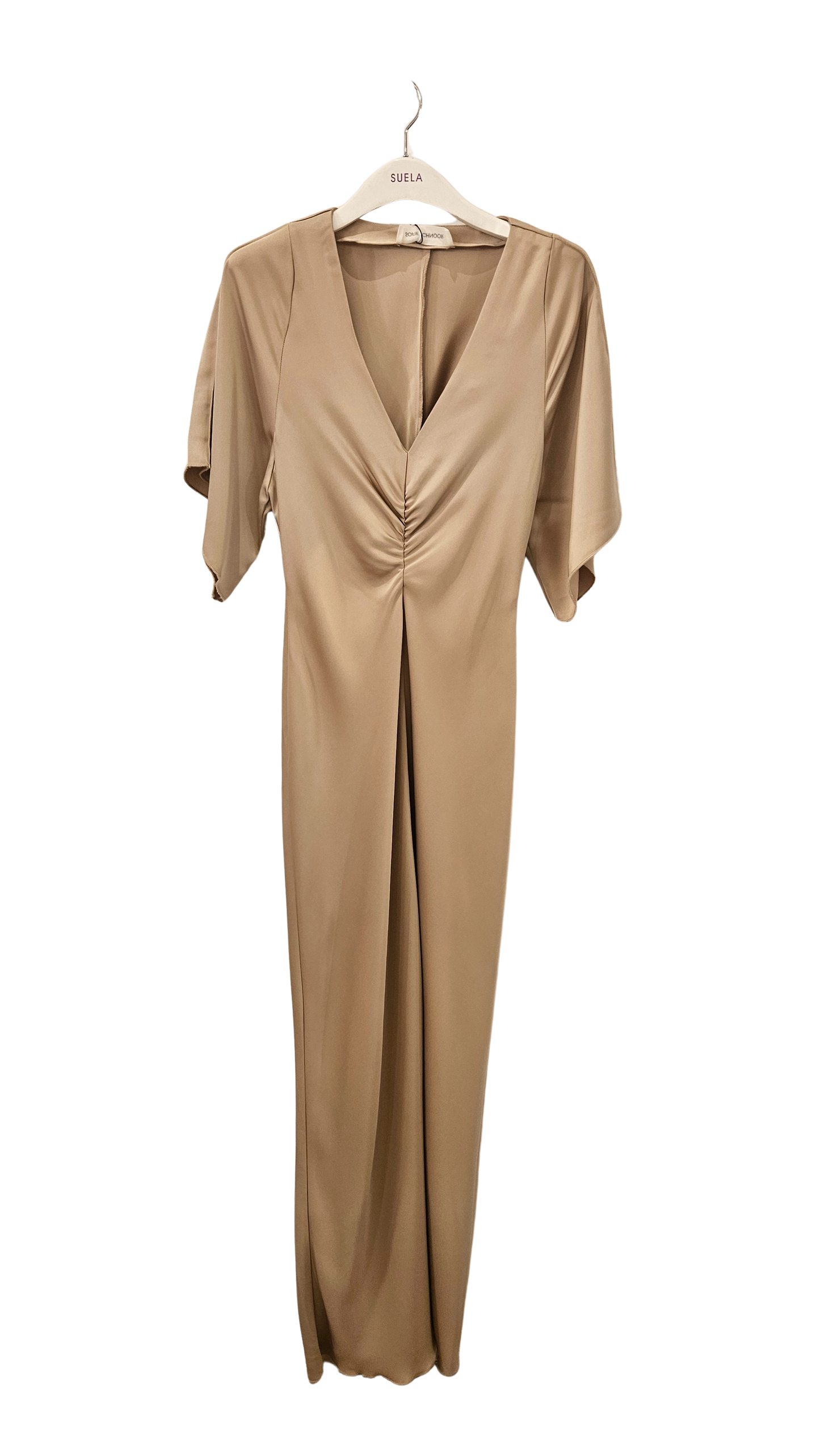 Vestido Satinado Beige