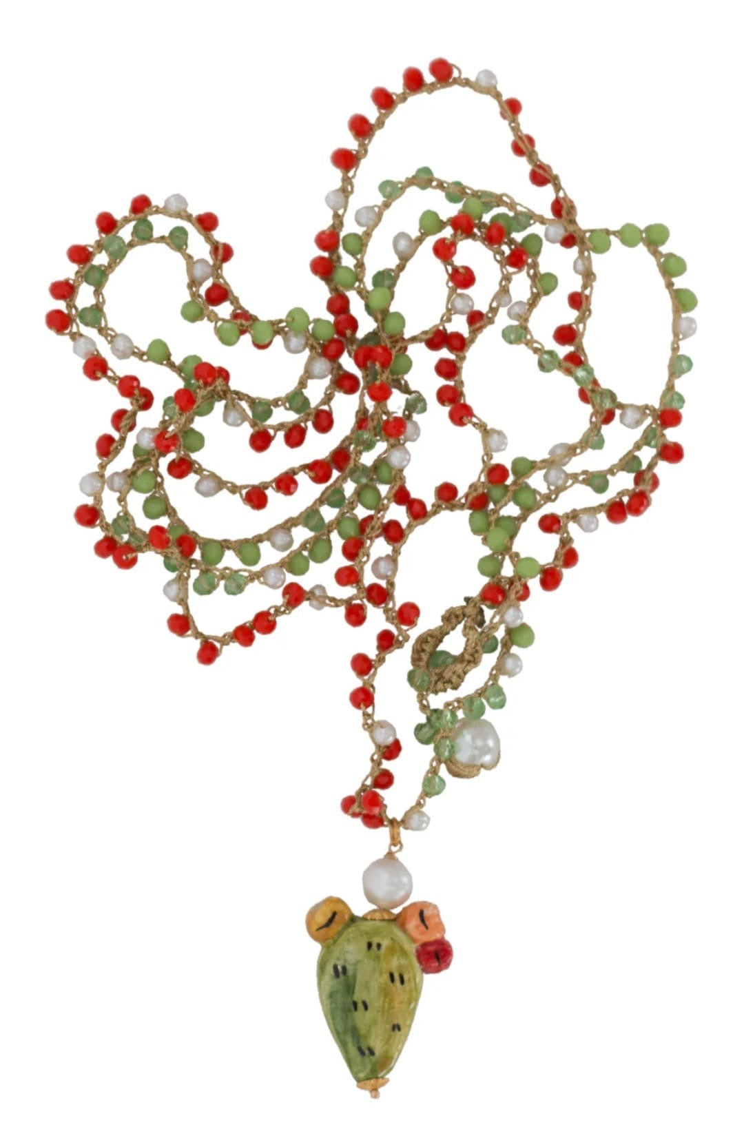 Collar Largo Cerámica Cactus