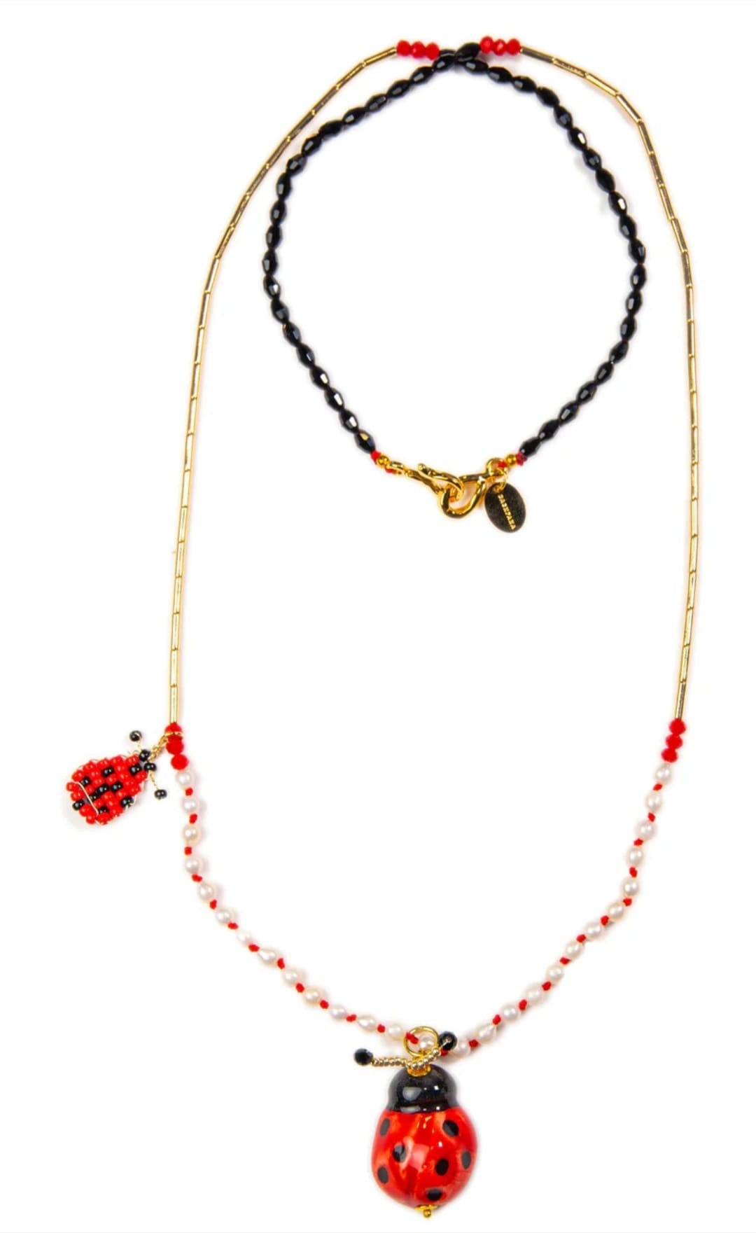 Collar largo de perlas Coccinella