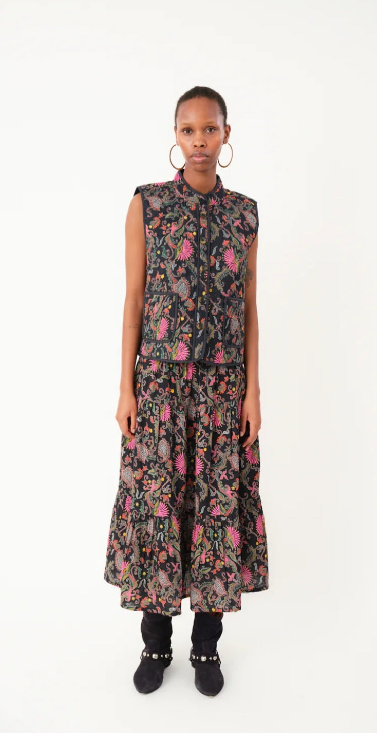 Chaleco Negro Flores