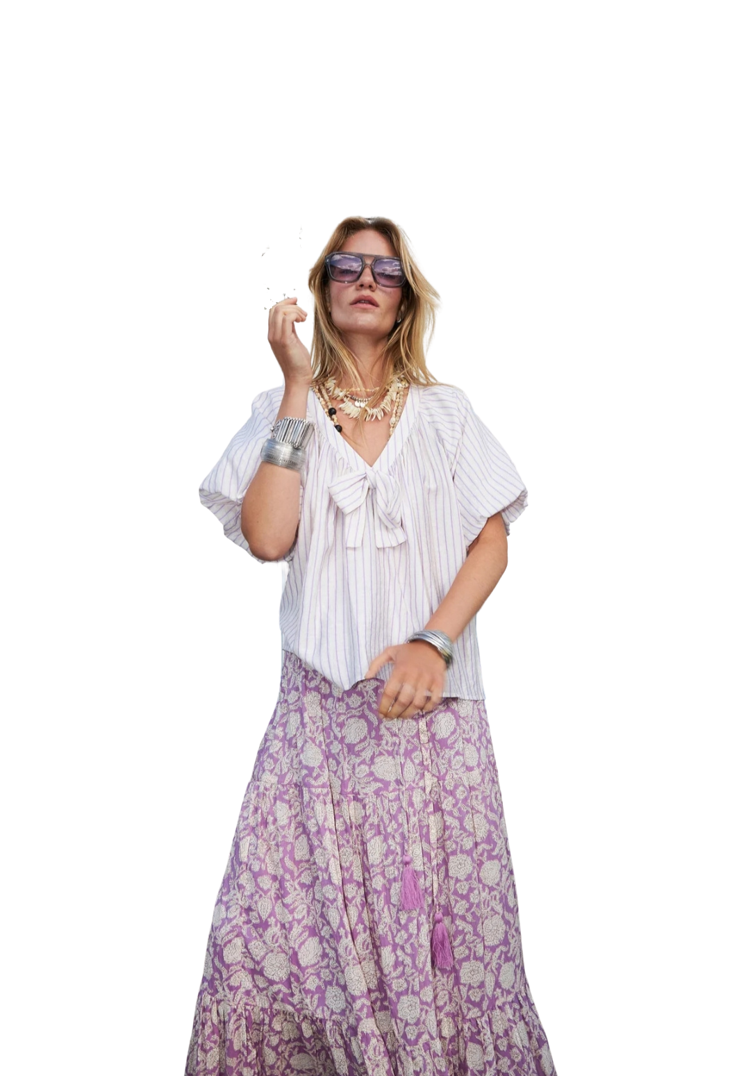 Blusa Rayas Lilas Lazo