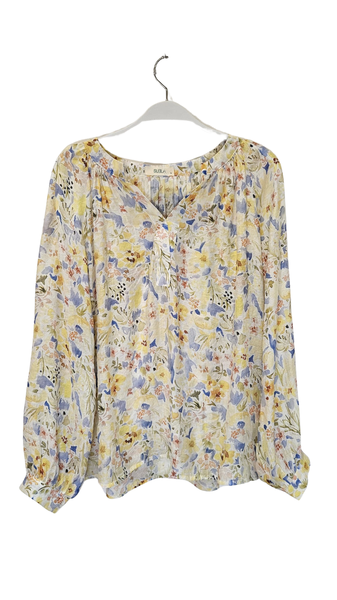 Blusa Estampado Floral Amarillo y Azul