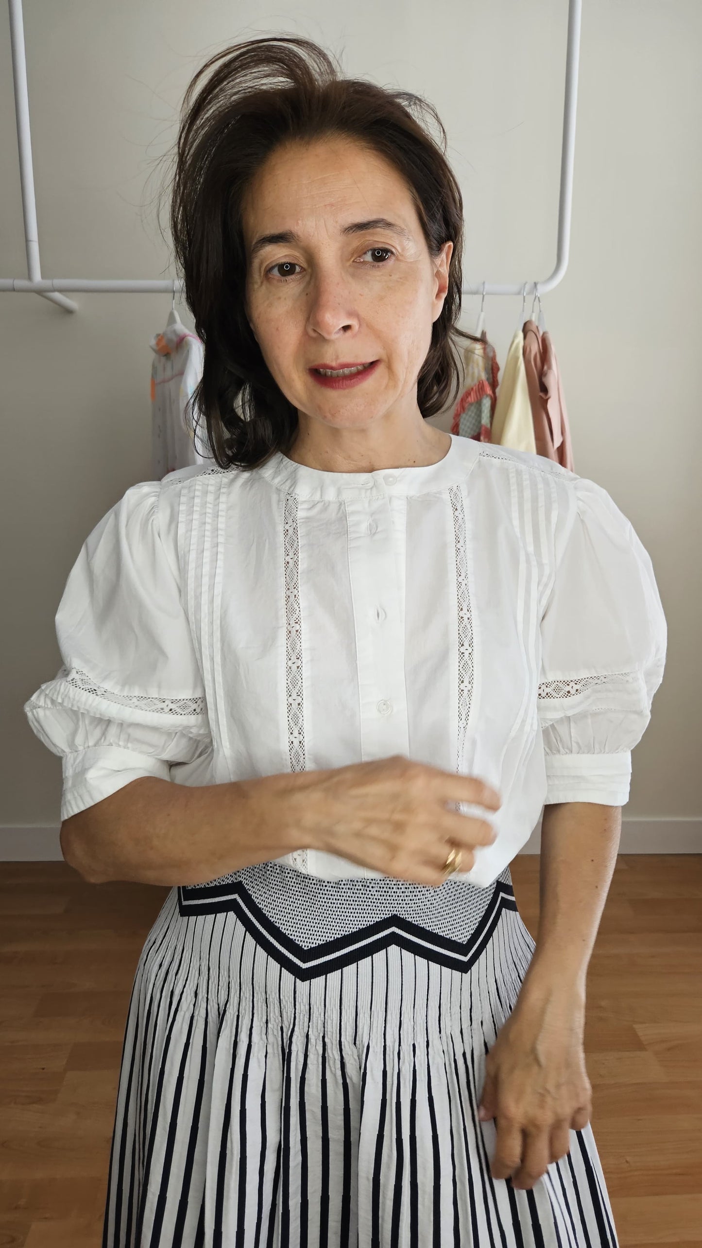 Camisa Blanca Manga Farol