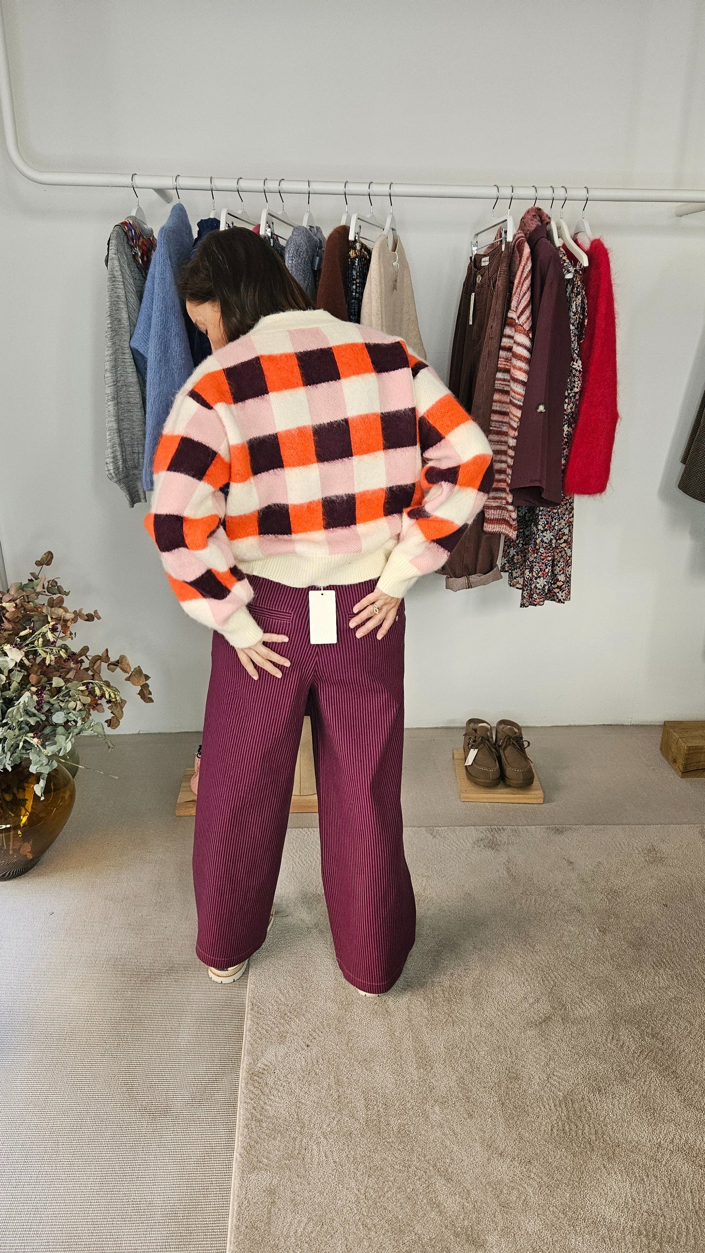 Chaqueta Punto Cuadros