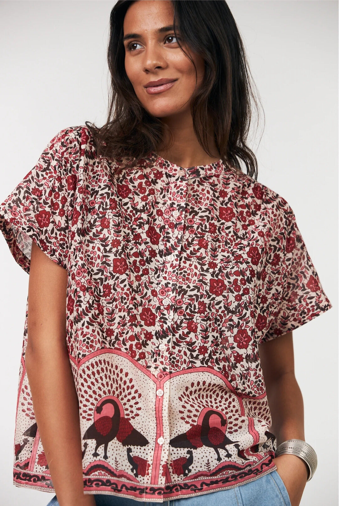 Camisa Estampado Rojo ( Da talla)