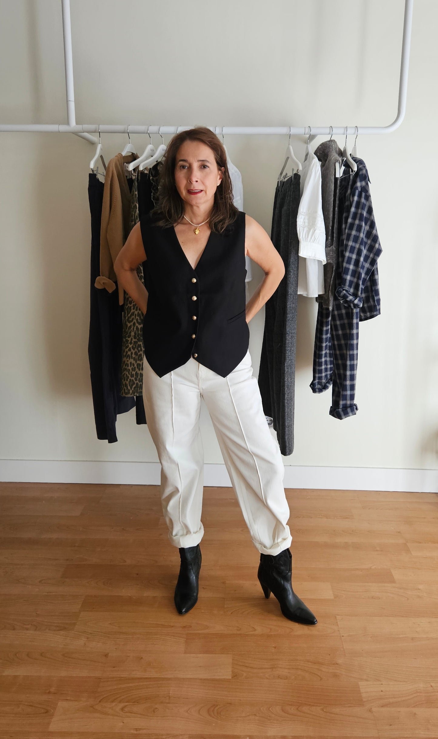 Pantalón Denim Barrel Blanco