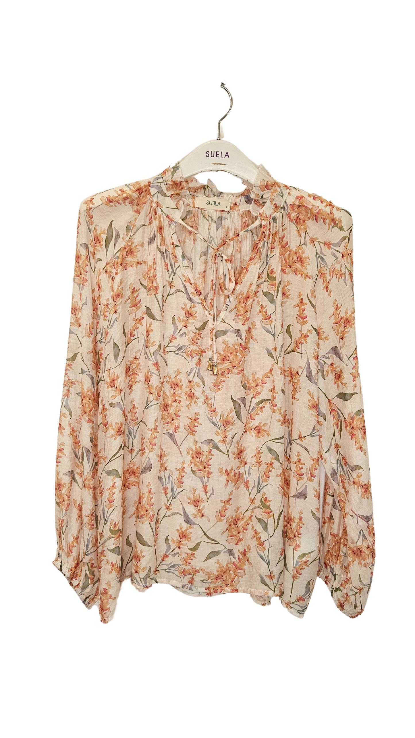 Blusa Estampado Flores Mandarina