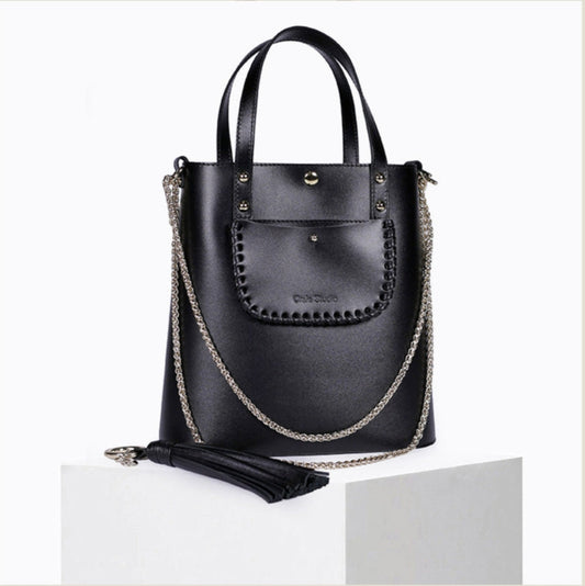 Bolso Midi Piel Negra