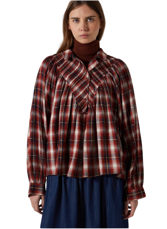 Camisa Cuadros Burdeos