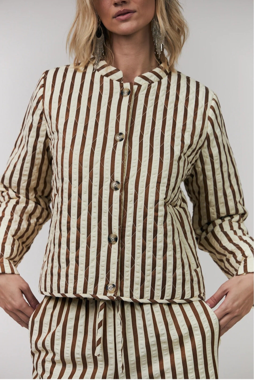 Cazadora Guateada Rayas Tostadas