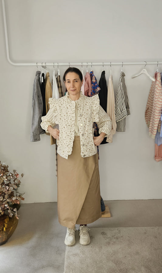 Chaleco Denim Flores