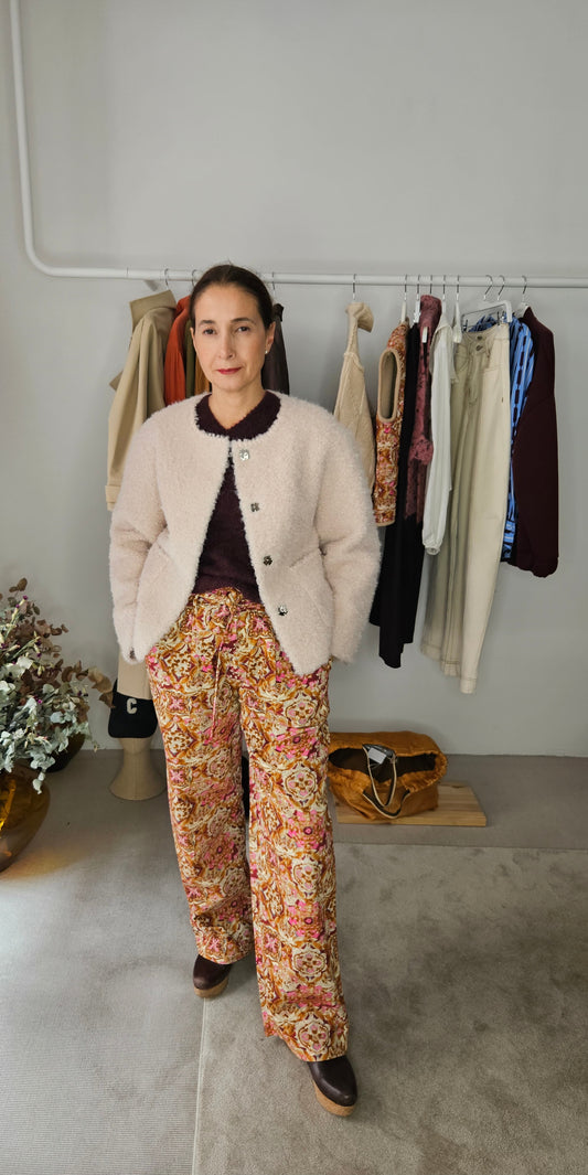 Chaqueta Borreguito Rosa Claro