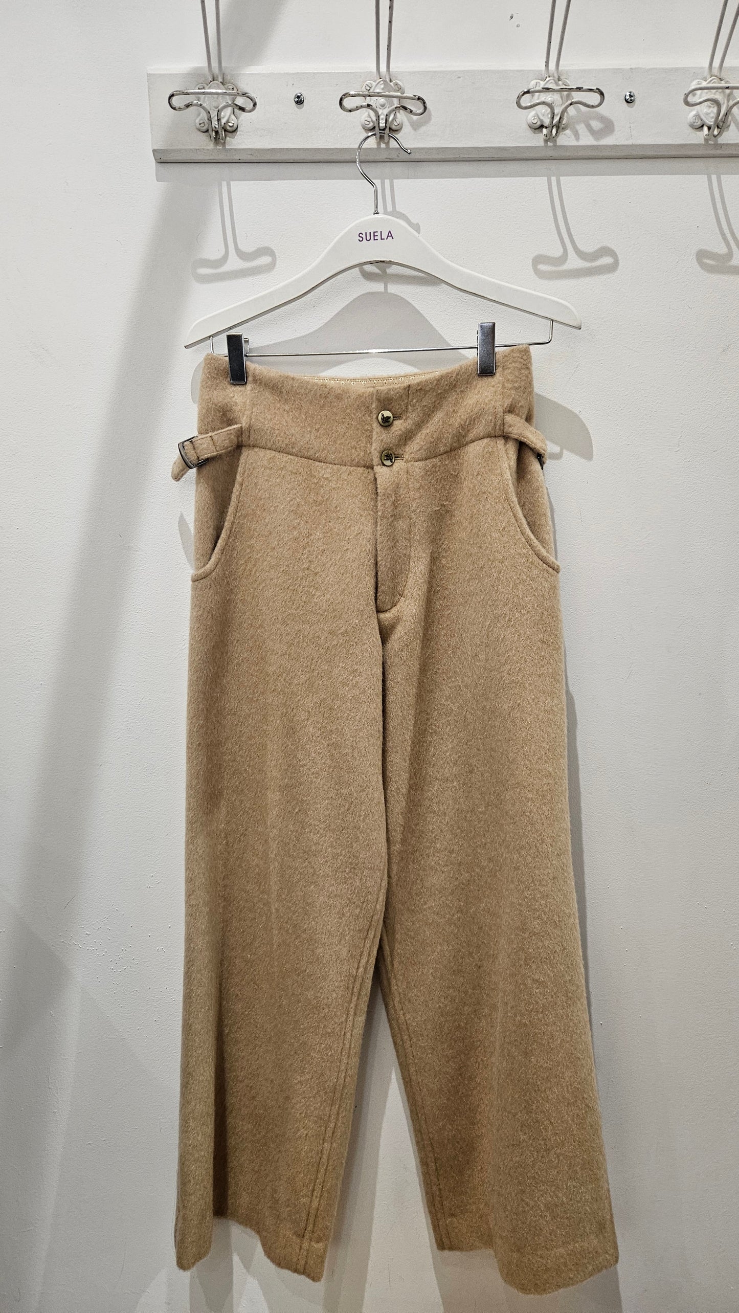 Pantalón japonés lana beige