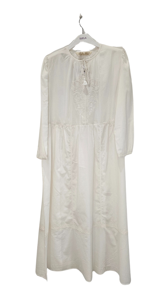 Vestido Largo Bordado Japonés