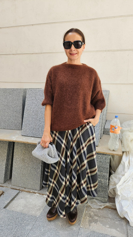 Falda Cuadros Lana