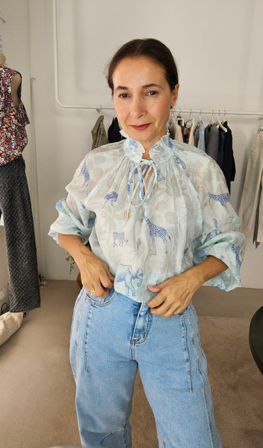 Blusa Animales Azul