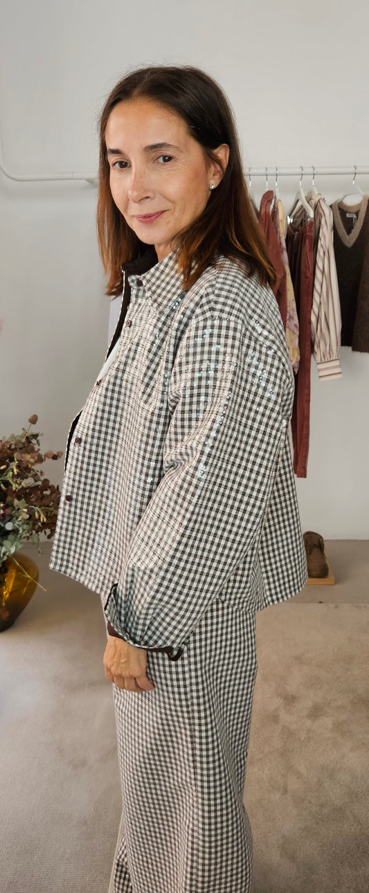 Camisa Lentejuelas Vichy