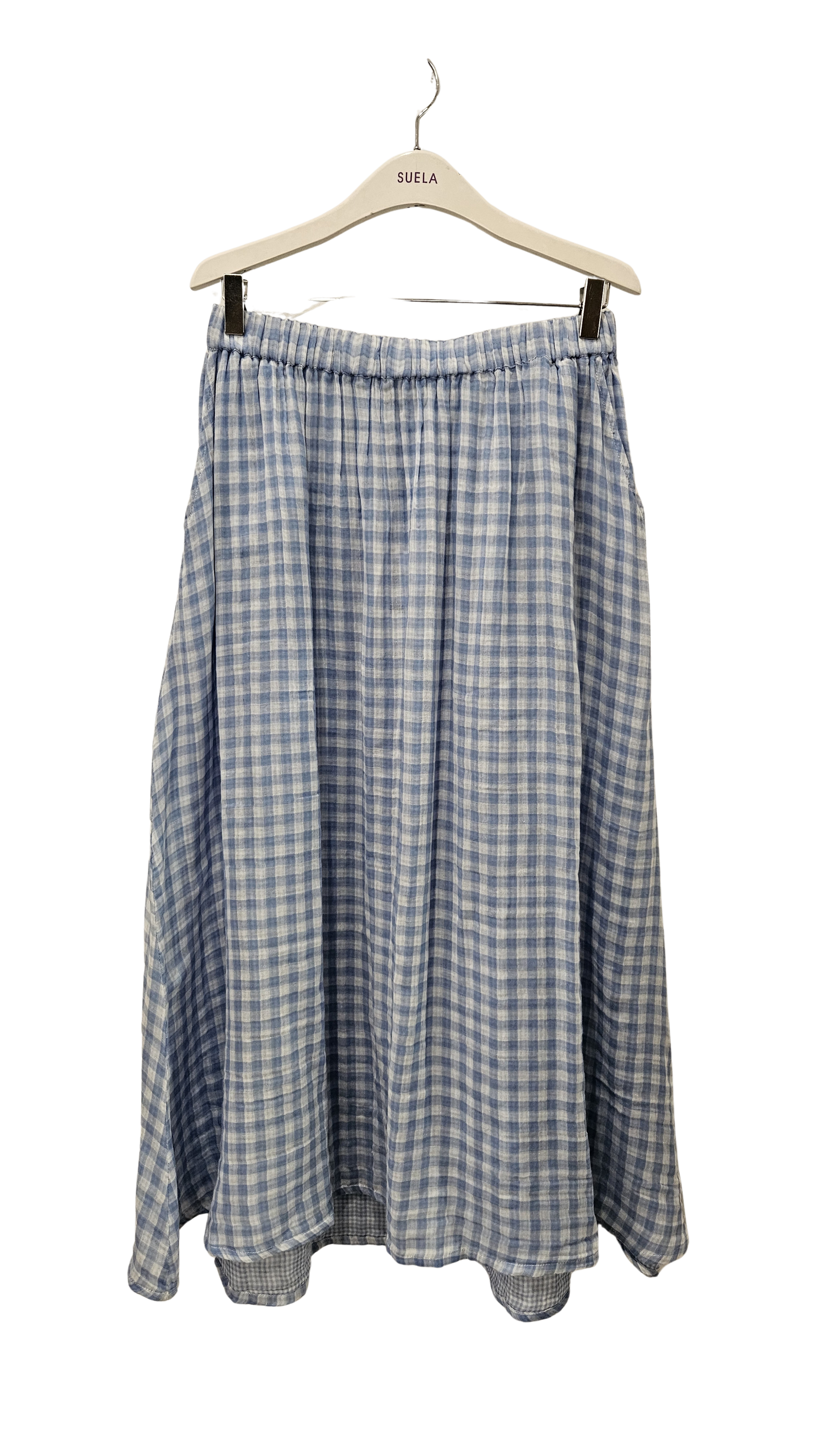 Falda Cuadros Vichy Azul  (Da talla)