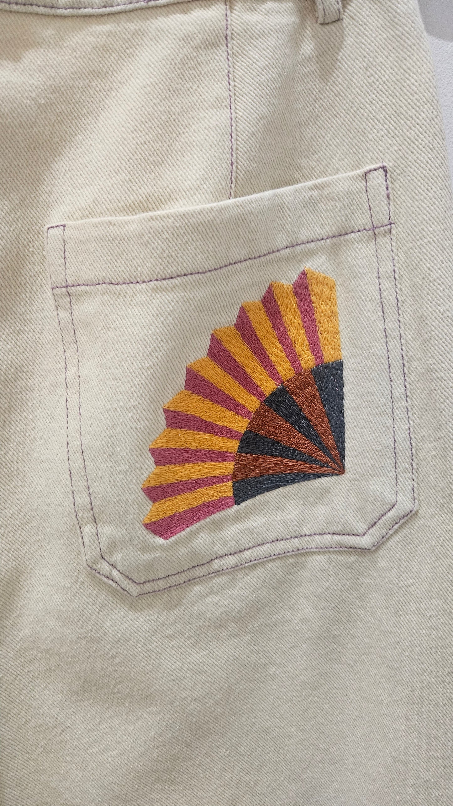 Pantalón Denim Bordado