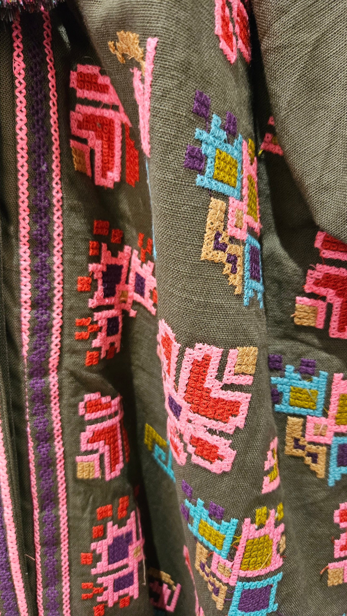 Vestido Verde Bordados Mujer
