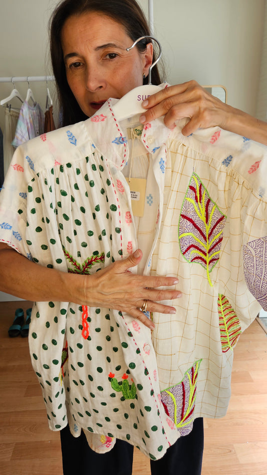 Camisa Blanca Bordados