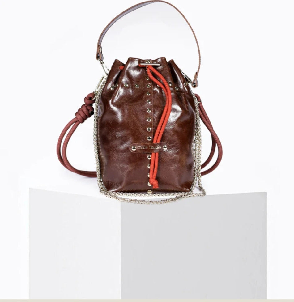 Bolso Bombonera Piel Cordero Color Natural