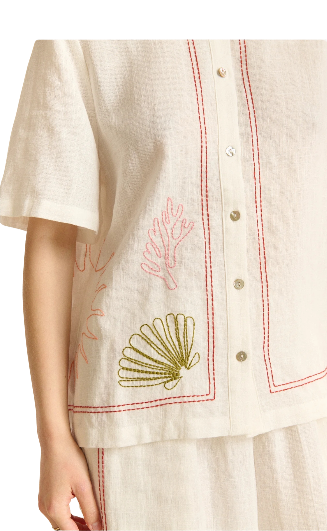 Camisa Blanca Bordados
