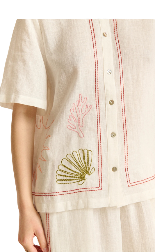 Camisa Blanca Bordados