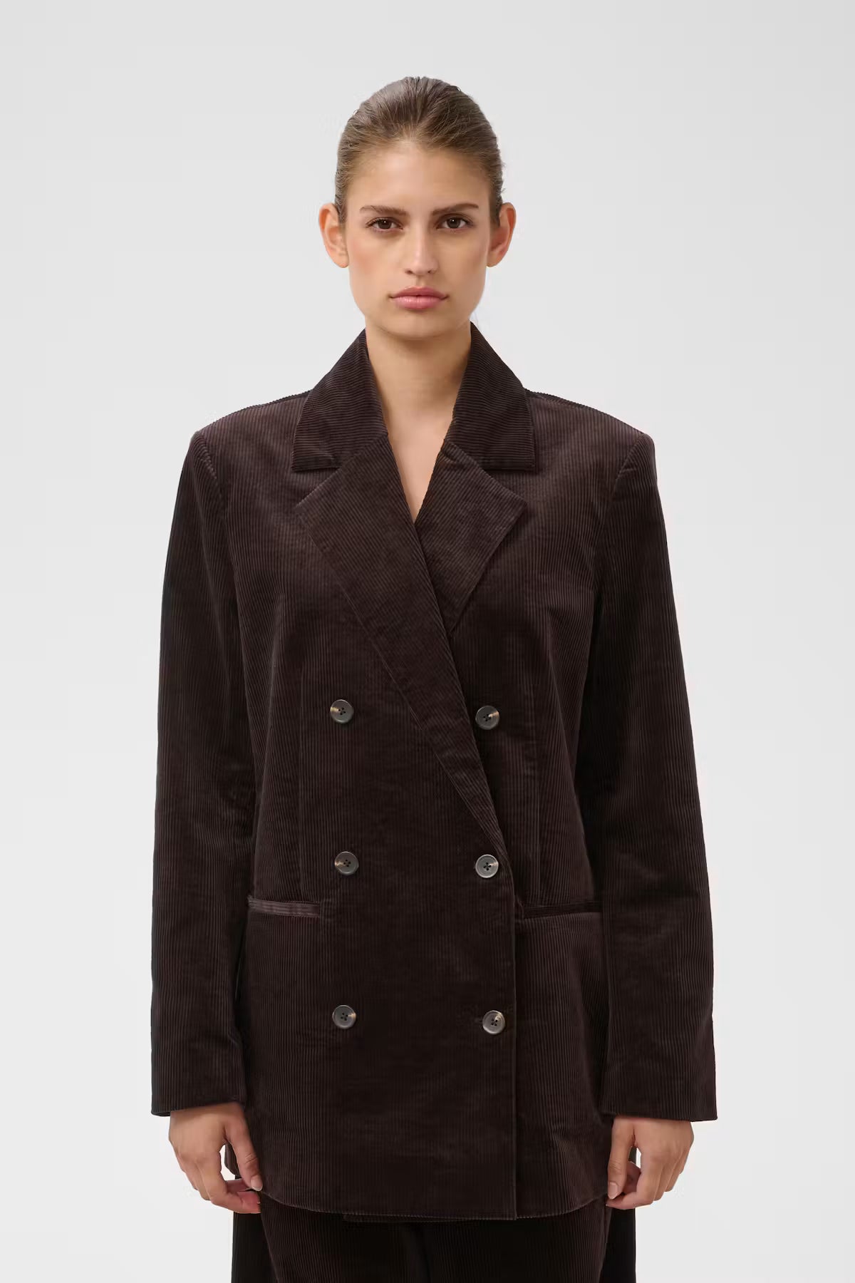 Blazer Larga Pana Chocolate