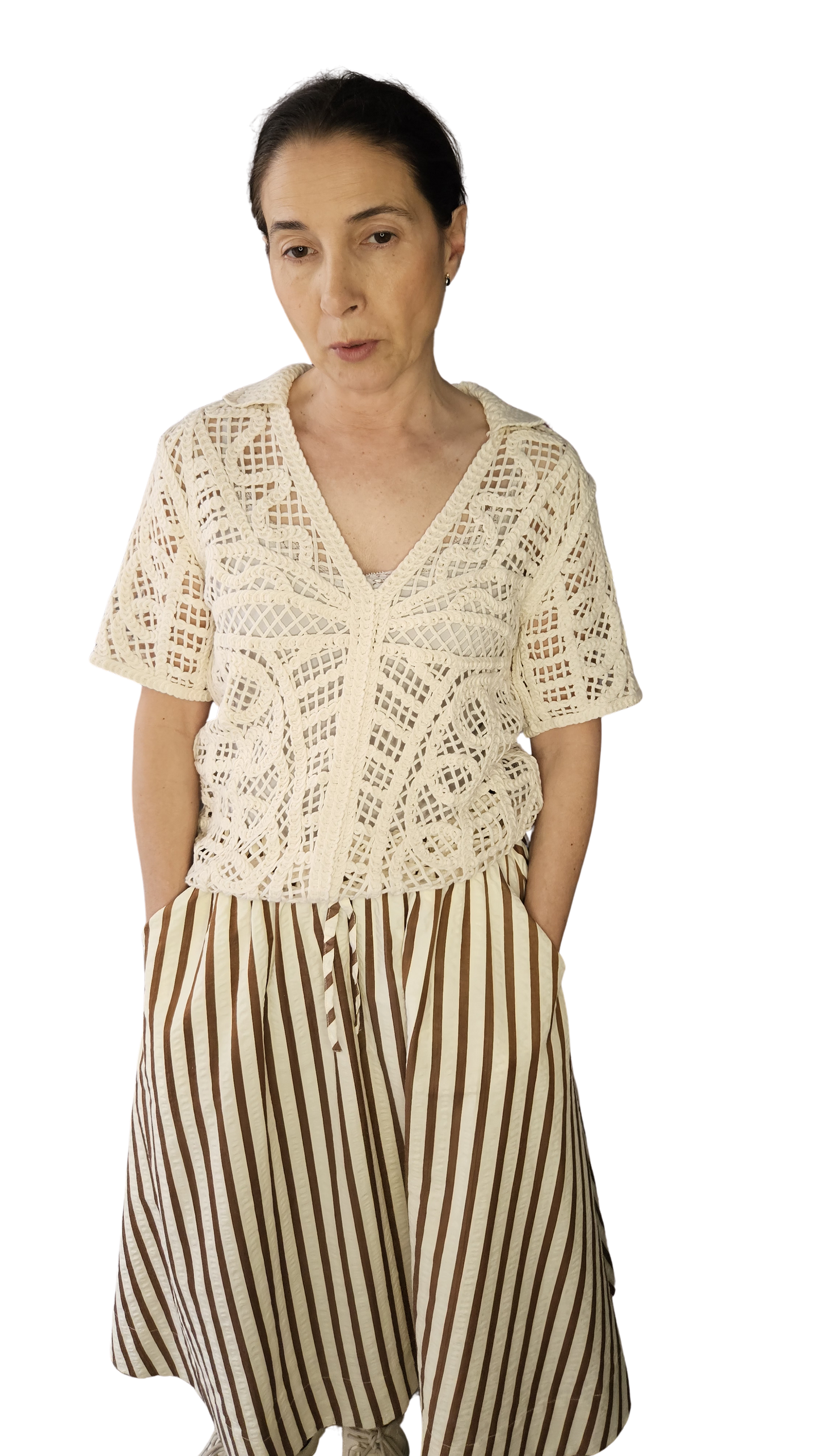 Top Crochet Cuello Polo