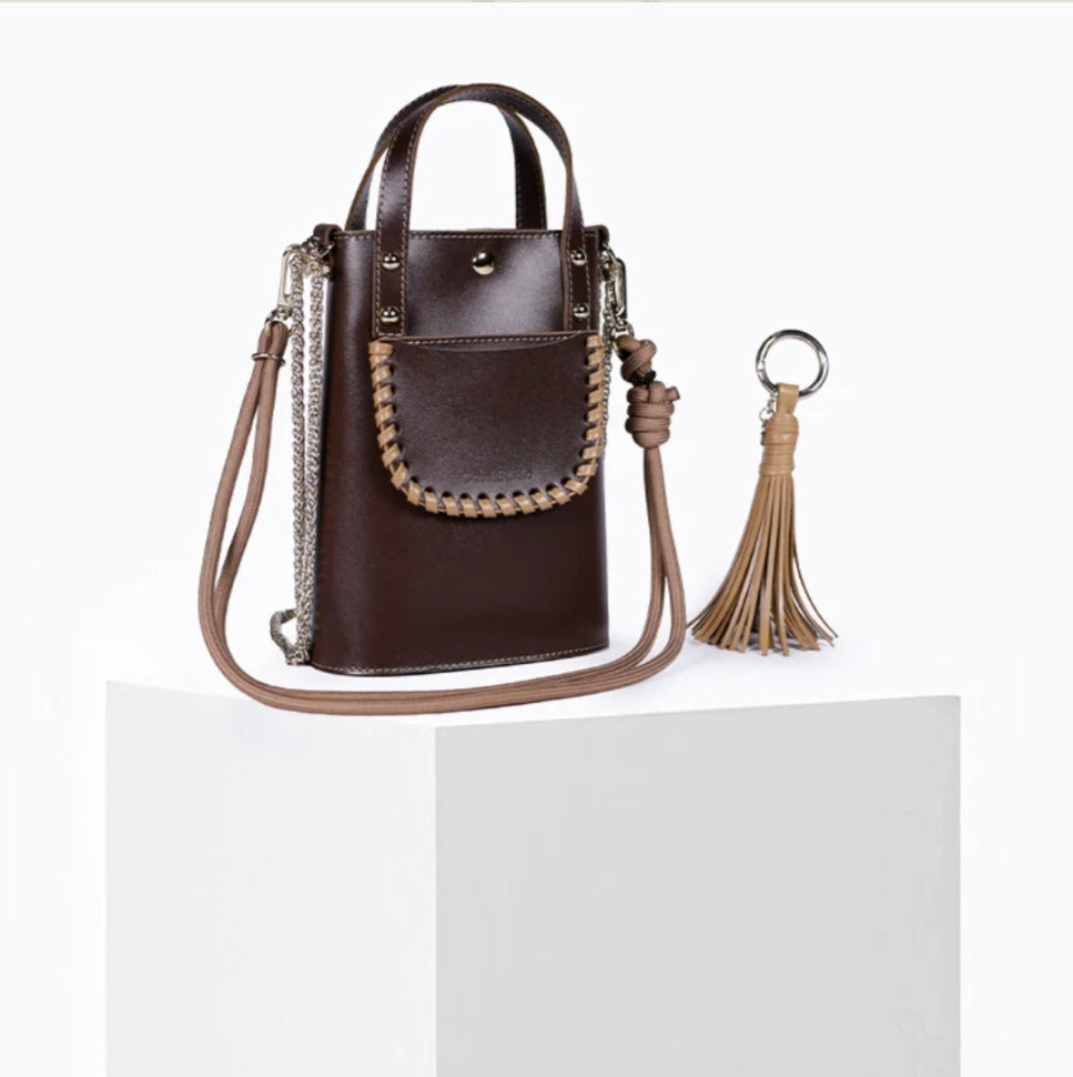 Bolso Mini Piel Color Moka