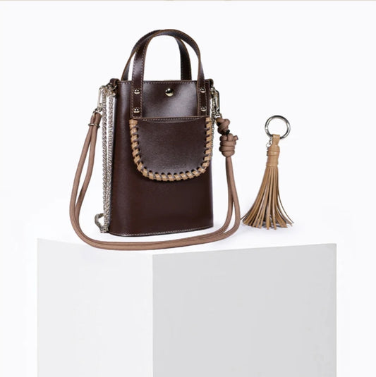Bolso Mini Piel Color Moka